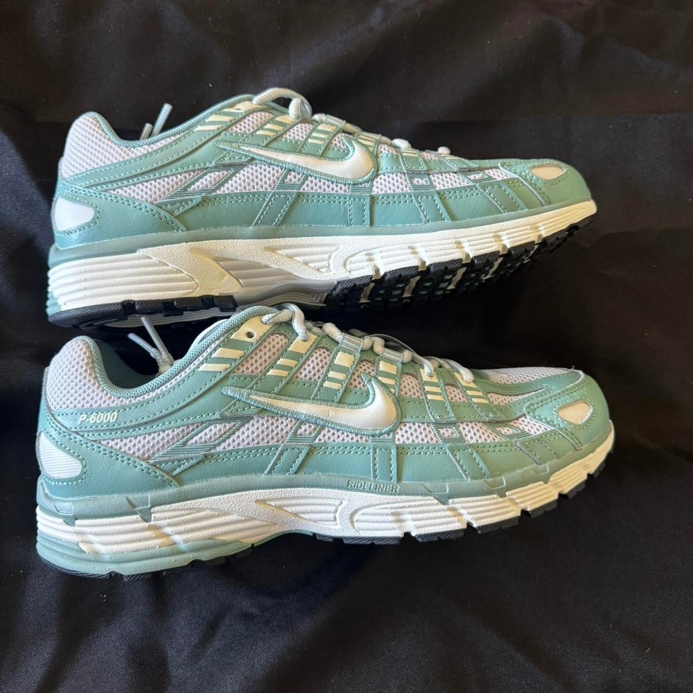 Y2K white and teal Nike P-6000 women's running athletic sneakers